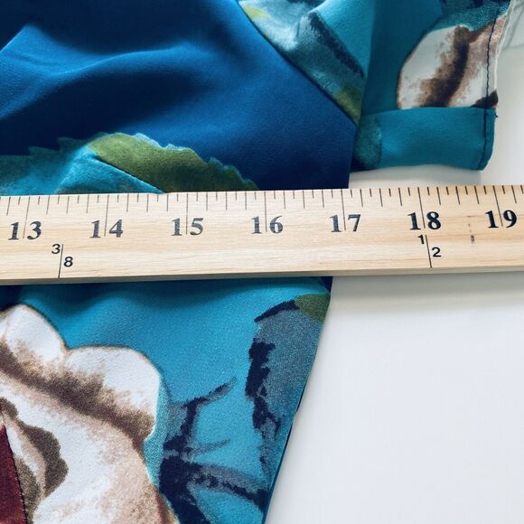 Anthropologie Corey Lynn Calter Dress 6 Green Blue Floral Short Sleeve Preppy - Picture 4 of 7